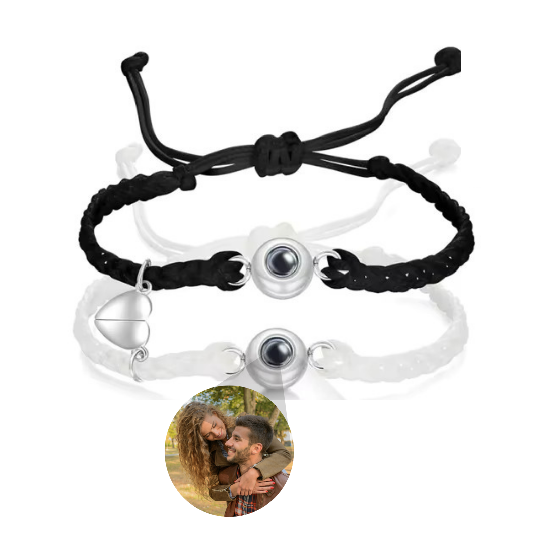 PULSERAS ROMEO & JULIETA - con corazón magnético (2 uni)