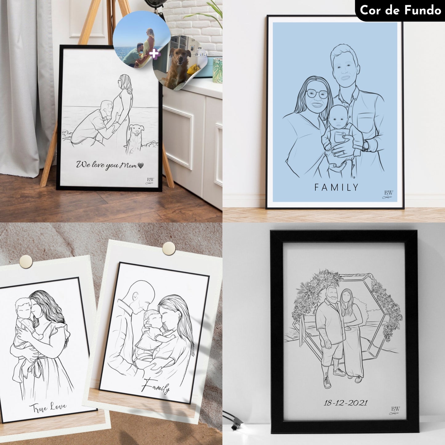 Ilustración personalizada - CON MARCO